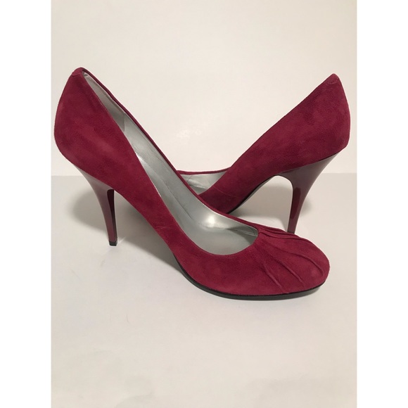 GUESS Burgundy Genuine Leather Suede Sz. 8 - Picture 5 of 8